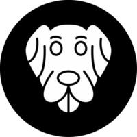 Friendly Domestic Dog Icon Glyph Circle Inverted vector