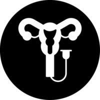 Uterine Internal Health Monitoring Glyph Circle Inverted vector