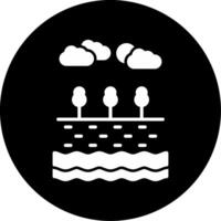 Underground Aquifer Cross Section View Glyph Circle Inverted vector