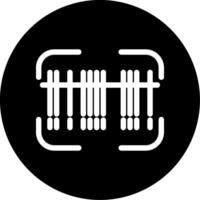 Retail Barcode Scanner Code Glyph Circle Inverted vector