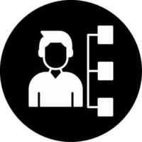 Human Resource Management System Glyph Circle Inverted vector