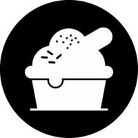 Melting Ice Cream Cone Delight Glyph Circle Inverted vector