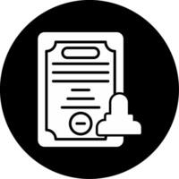 Official Seal of Verified Certificate Glyph Circle Inverted vector