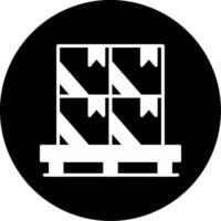 Pallet Organization and Transport Glyph Circle Inverted vector