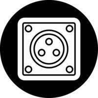 Type E French Power Socket Glyph Circle Inverted vector
