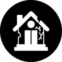 Residential Property Damage Coverage Symbol Glyph Circle Inverted vector