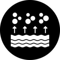 Natural Water Evaporation from Surface Glyph Circle Inverted vector