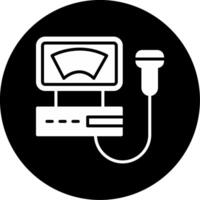 Ultrasound Sonographer at Work Glyph Circle Inverted vector
