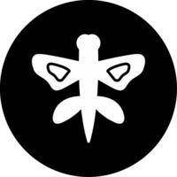 Fast Flying Dragonfly Glyph Circle Inverted vector