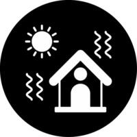 Scorching Urban Heatwave Effect Glyph Circle Inverted vector