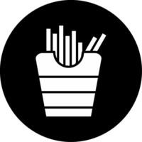 French Fries Box Snack Glyph Circle Inverted vector