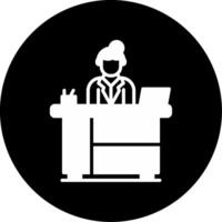 Doctors Workspace with Chart Glyph Circle Inverted vector