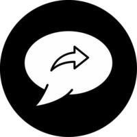 Content Share Notification Glyph Circle Inverted vector