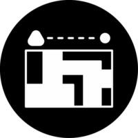 Folded Terrain Map for Mountaineering Glyph Circle Inverted vector