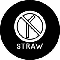 Reimagining Straw Use for Sustainability Glyph Circle Inverted vector