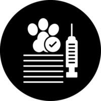 Veterinary Approved Pet Vaccination Icon Glyph Circle Inverted vector