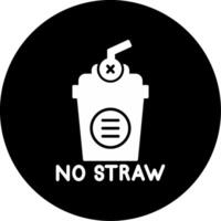 Stop Straw Pollution Call to Action Glyph Circle Inverted vector