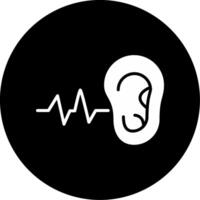Auditory Memory Improvement Techniques Glyph Circle Inverted vector