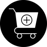 Add to Shopping Cart Button Glyph Circle Inverted vector