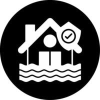 Natural Disaster Property Insurance Coverage Glyph Circle Inverted vector