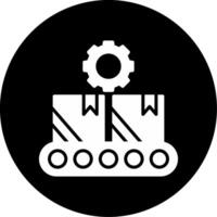 Advanced Manufacturing Facility Glyph Circle Inverted vector