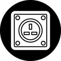 Type G UK Socket Connector Glyph Circle Inverted vector