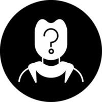 Shaded Man Profile Without Details Glyph Circle Inverted vector