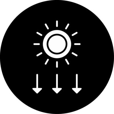 Consecutive Days of Intense Heat Waves Glyph Circle Inverted