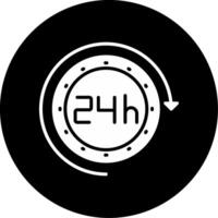 24 Hour Return Guarantee Icon Glyph Circle Inverted vector