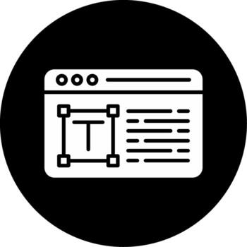 versátil texto edición herramienta glifo circulo invertido vector