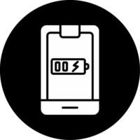 Battery Running Low Notification Glyph Circle Inverted vector