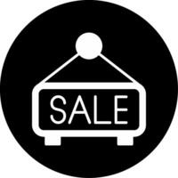 Seasonal Sale Banner Icon Glyph Circle Inverted vector