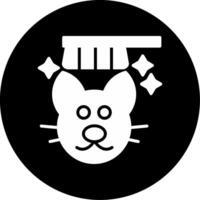 Cat Fur Grooming and Hygiene Service Glyph Circle Inverted vector