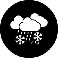 Sleet and Freezing Rain Conditions Glyph Circle Inverted vector