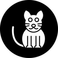 House Cat with Calm Expression Glyph Circle Inverted vector