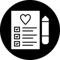 Wishlist Heart Icon Glyph Circle Inverted vector