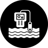 Scientific Water Quality Testing Lab Glyph Circle Inverted vector