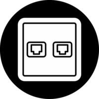 Digital Data Communication Socket Glyph Circle Inverted vector