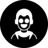 Incognito Figure with Question Mark Glyph Circle Inverted vector