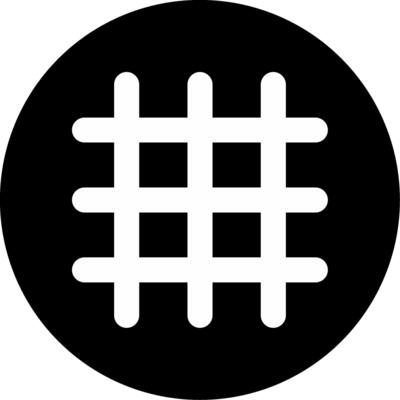 Steel Mesh Wire Grid Glyph Circle Inverted