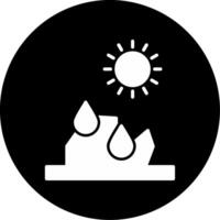 Ice Melting Due to Temperature Rise Glyph Circle Inverted vector