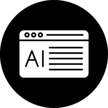 AI Based Website Builder System Glyph Circle Inverted vector