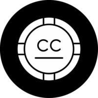Carbon Copy CC Glyph Circle Inverted vector