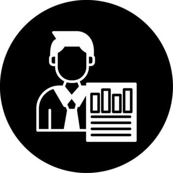 Data Analyst Dashboard Insights Glyph Circle Inverted vector