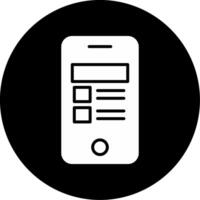 Mobile App Development Icon Glyph Circle Inverted vector