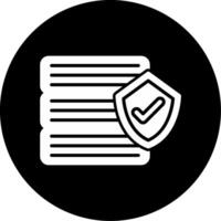 Secured Data and Insurance Encryption Icon Glyph Circle Inverted vector