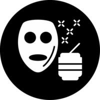 Brightening Complexion Mask Glyph Circle Inverted vector