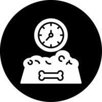 Pet Feeding Schedule Notification Glyph Circle Inverted vector