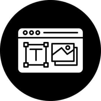 web diseño flujo de trabajo ilustración glifo circulo invertido vector