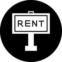 Property For Rent Signboard Glyph Circle Inverted vector